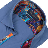 Men's Cotton Blend Shirt with Bold Floral Accents